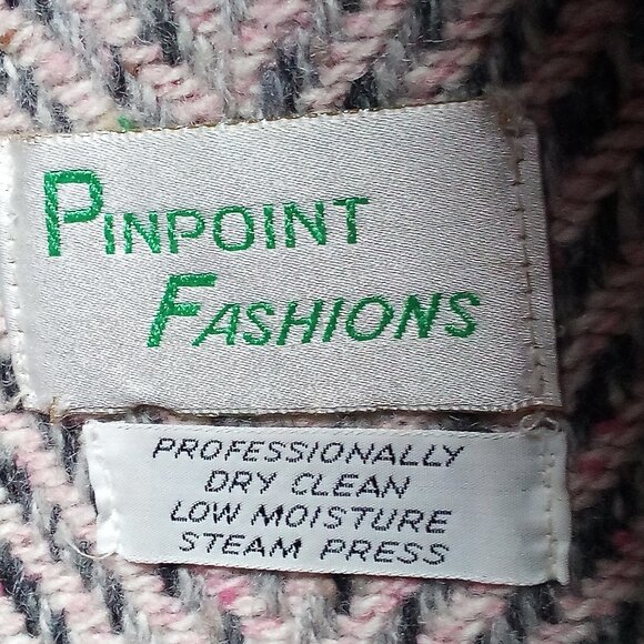 Vintage Pinpoint Fashions Herringbone Wool Overcoat Pink - Picture 6 of 9